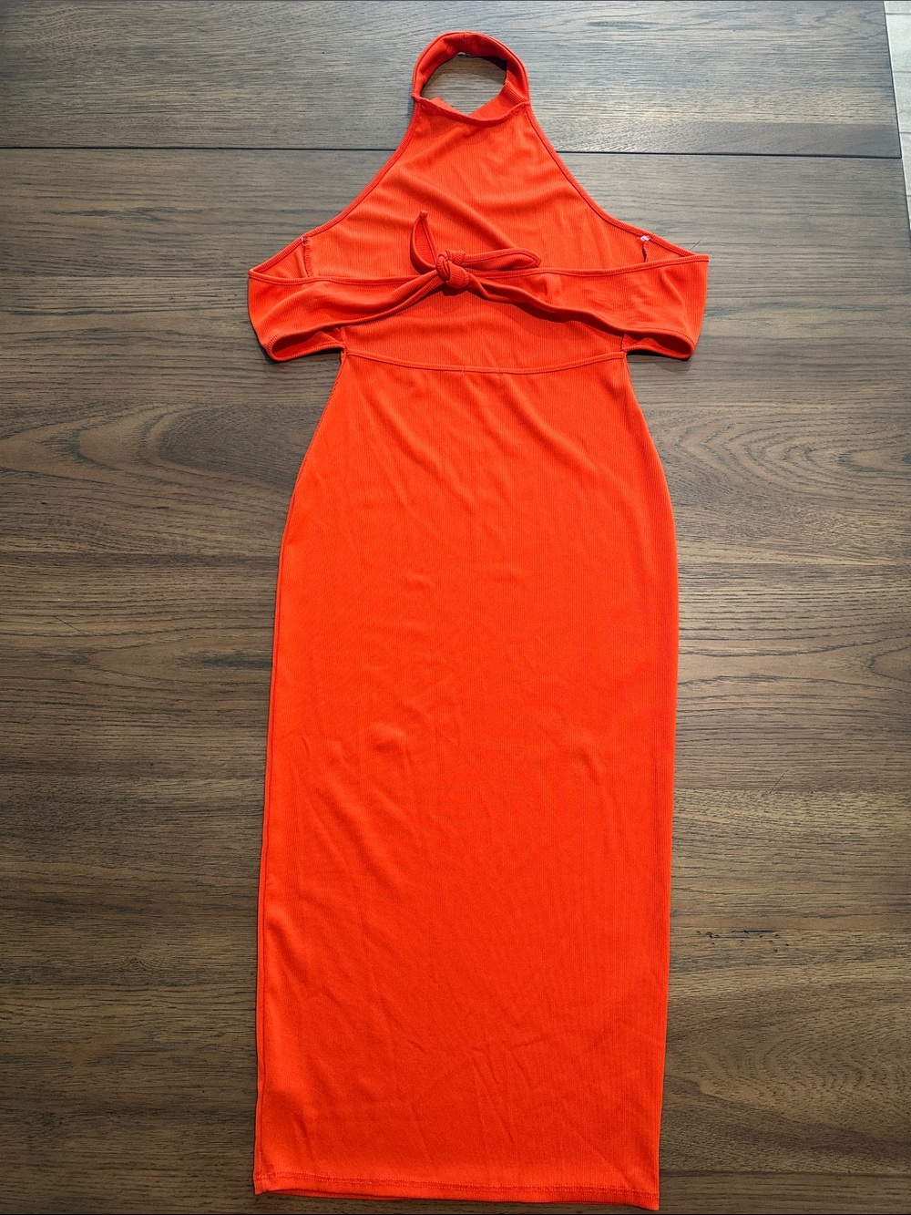 Heart & Hips Vibrant Orange Halter Maxi Dress - Picture 4 of 4